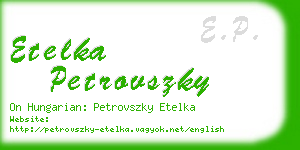 etelka petrovszky business card